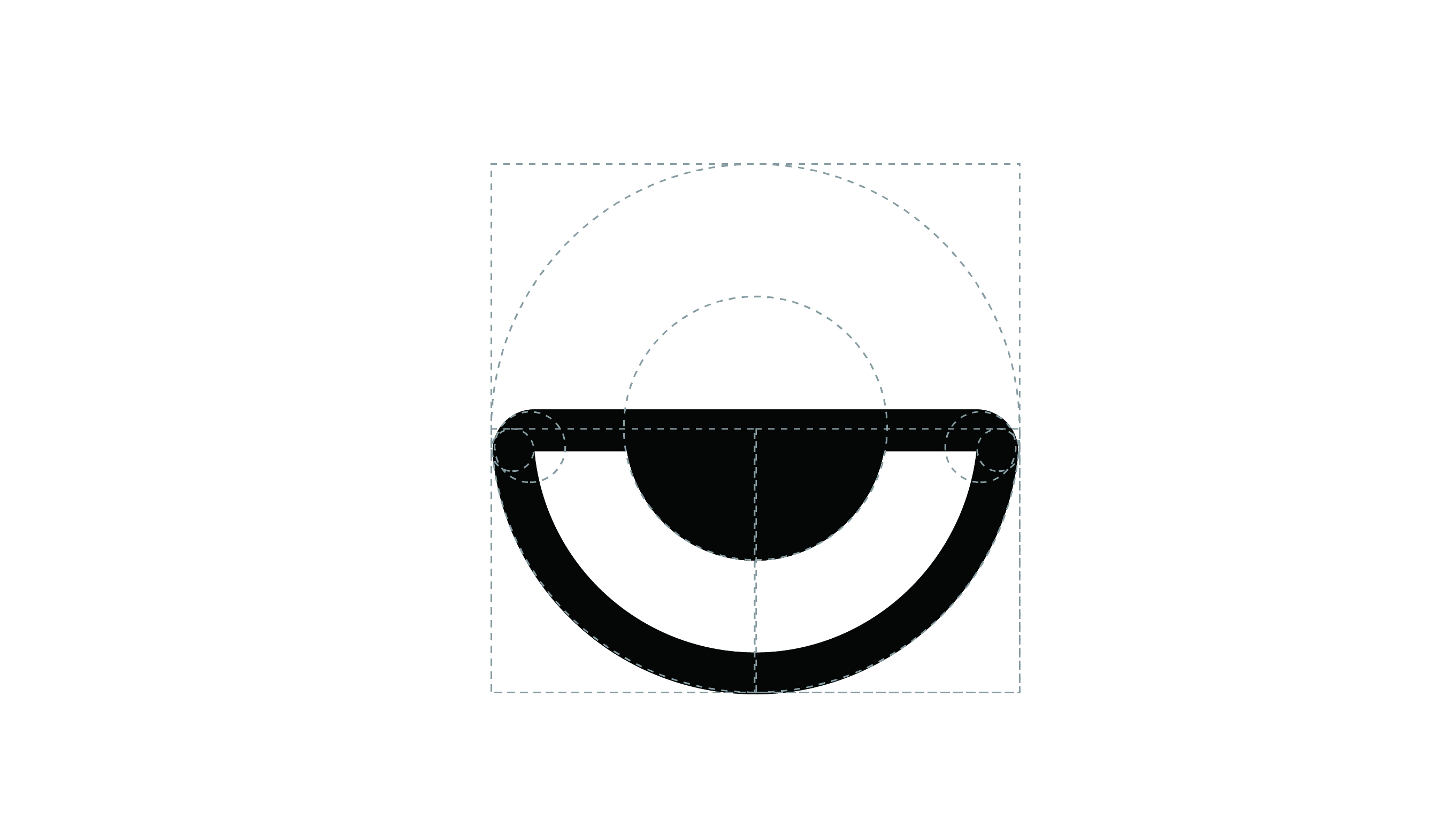 Geometric construction of the Devil Fruit eye mark on a circular grid