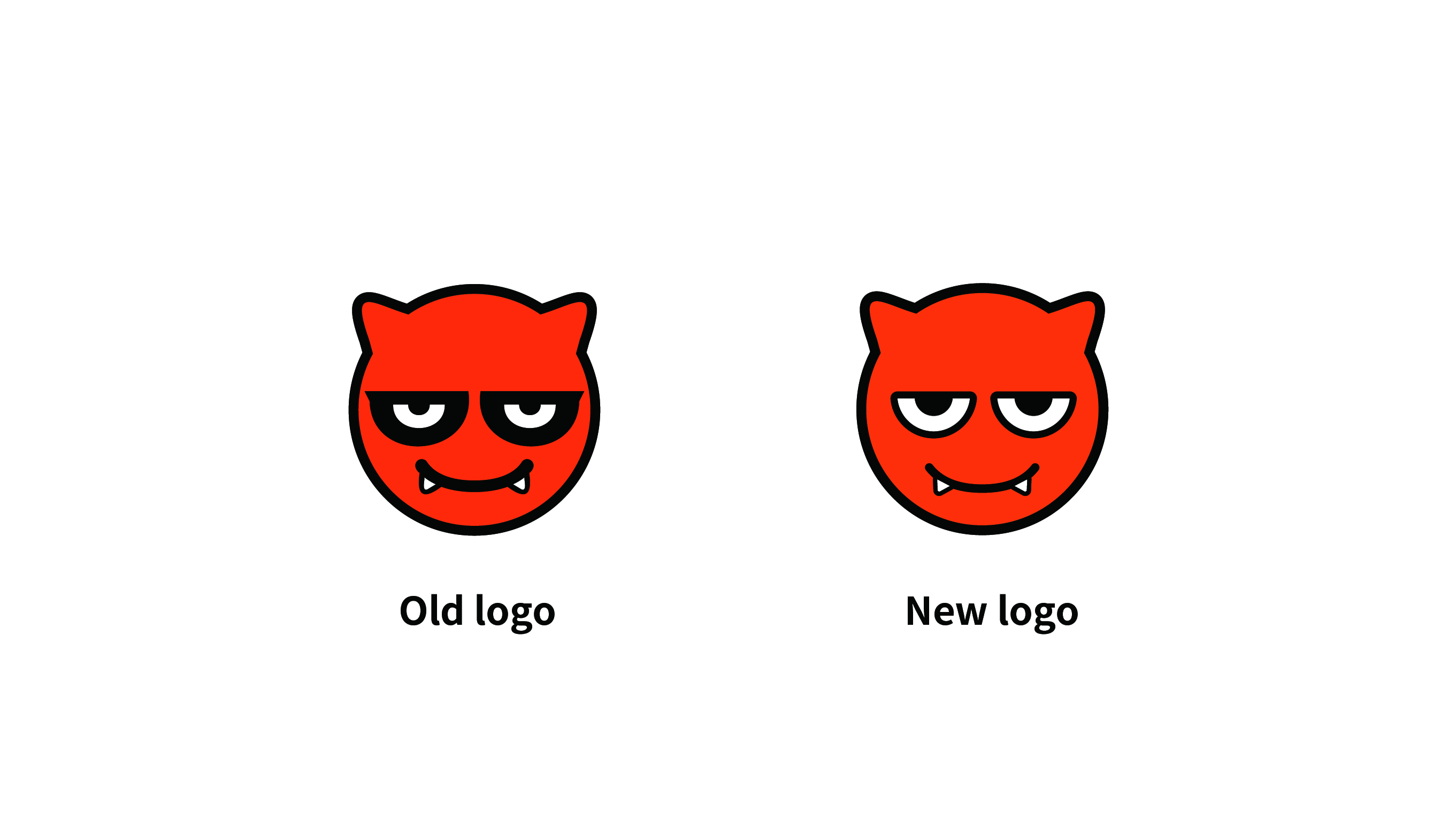 Old devil logo next to the redrawn new devil logo