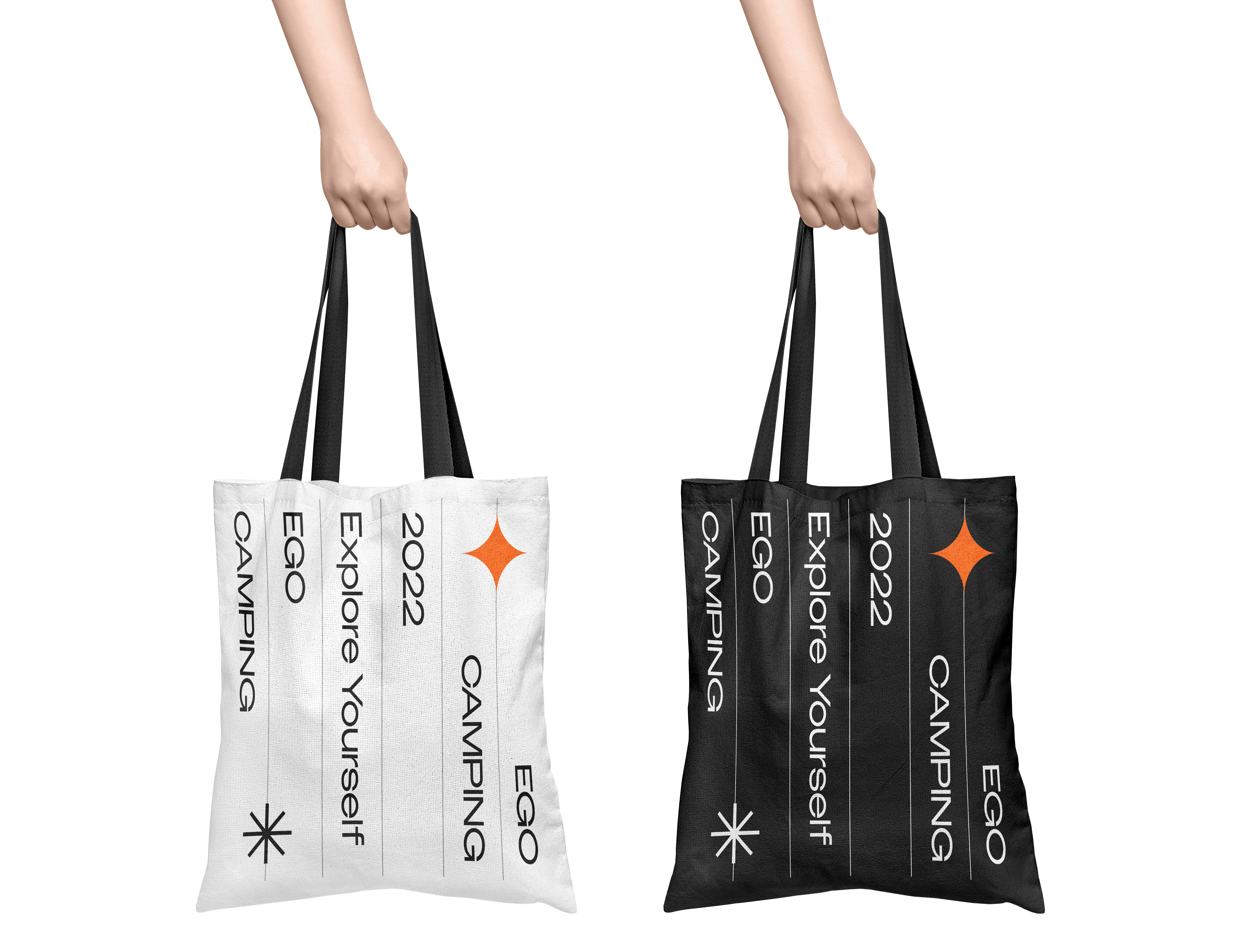EGO Camping Explore Yourself event tote bags