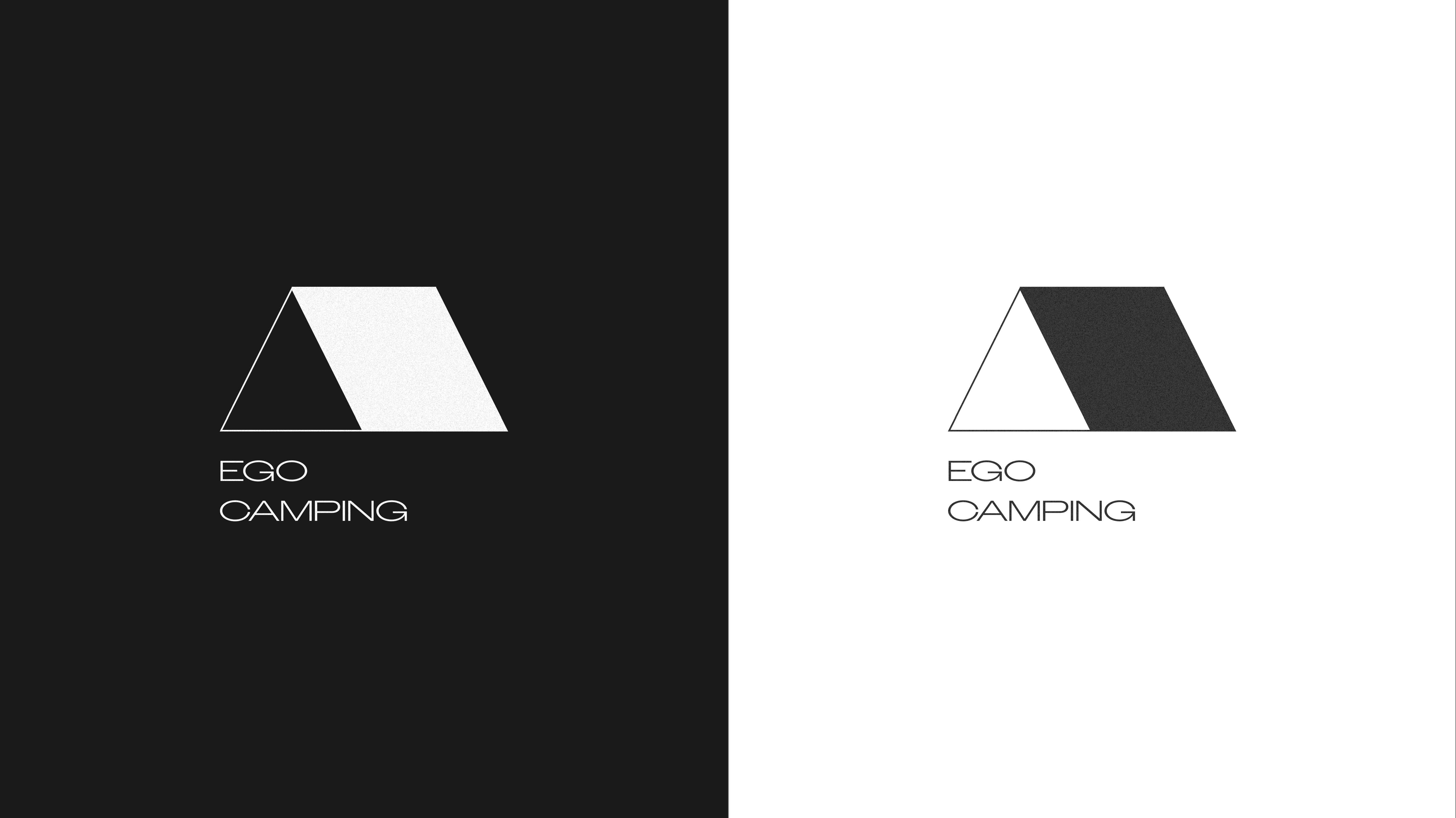 EGO Camping logo in light and dark lockups