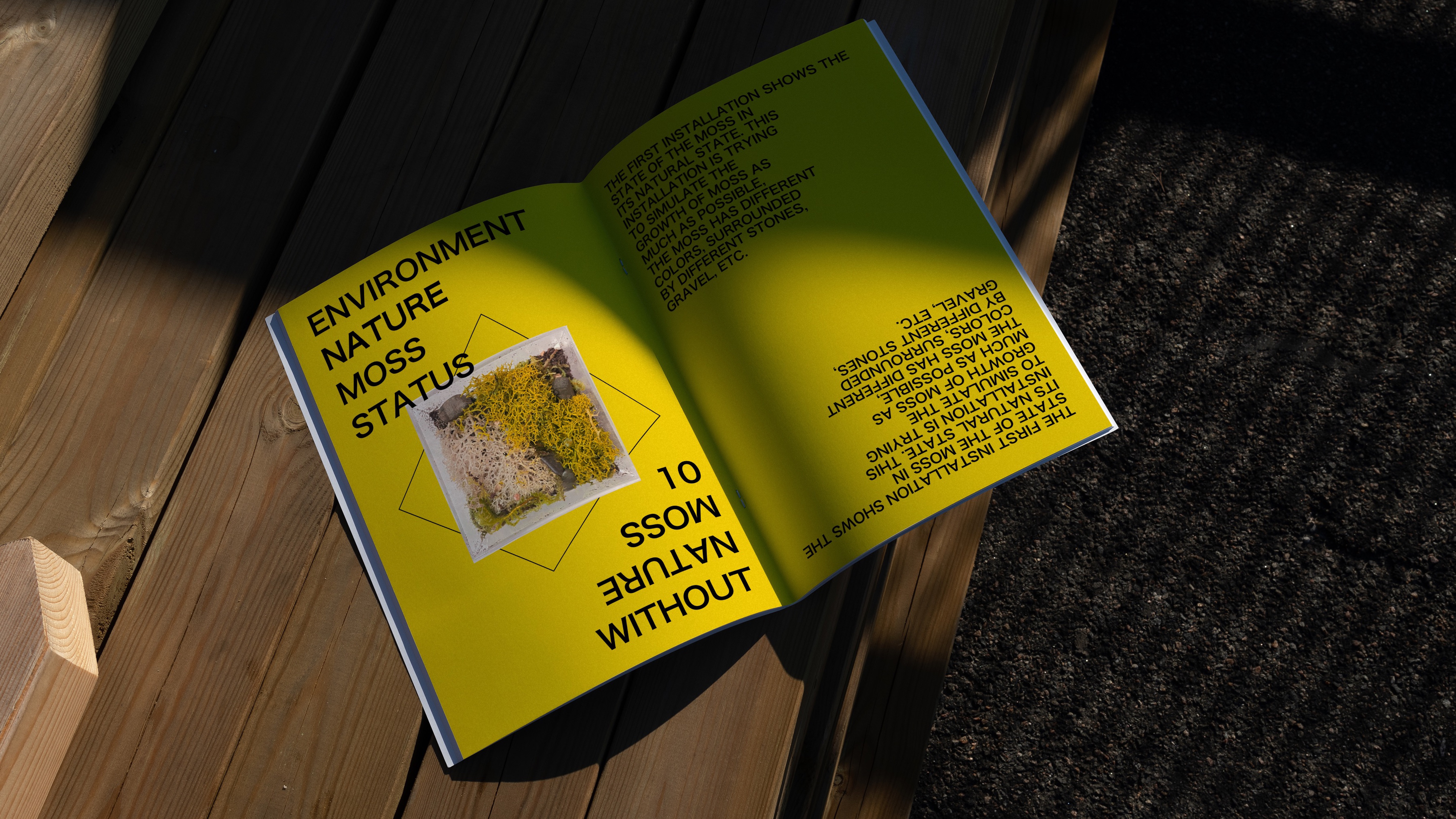 MOSSCUBE publication spread on moss, environment and nature