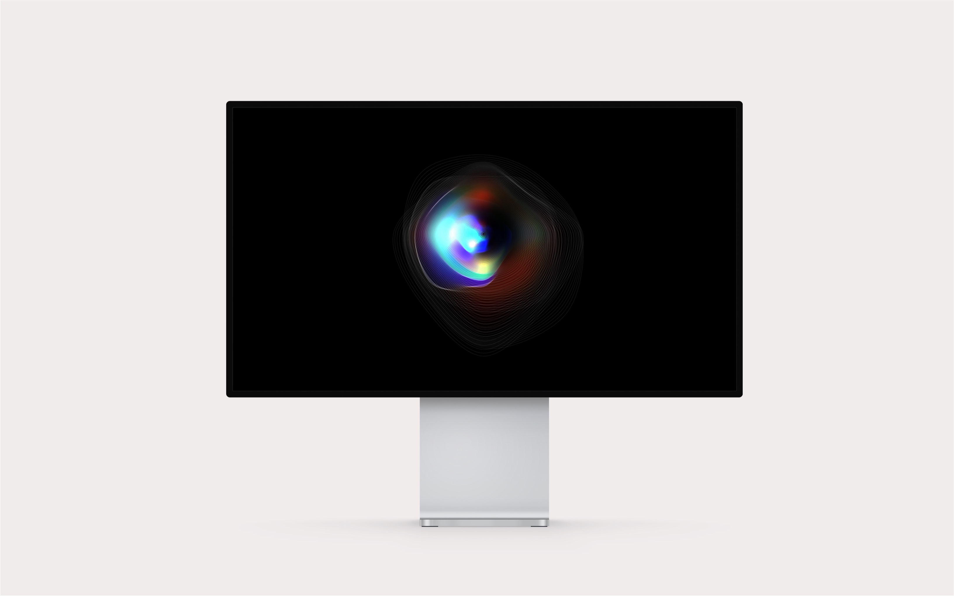 Star Echo audiovisual installation mockup with a colourful circular voice visualisation