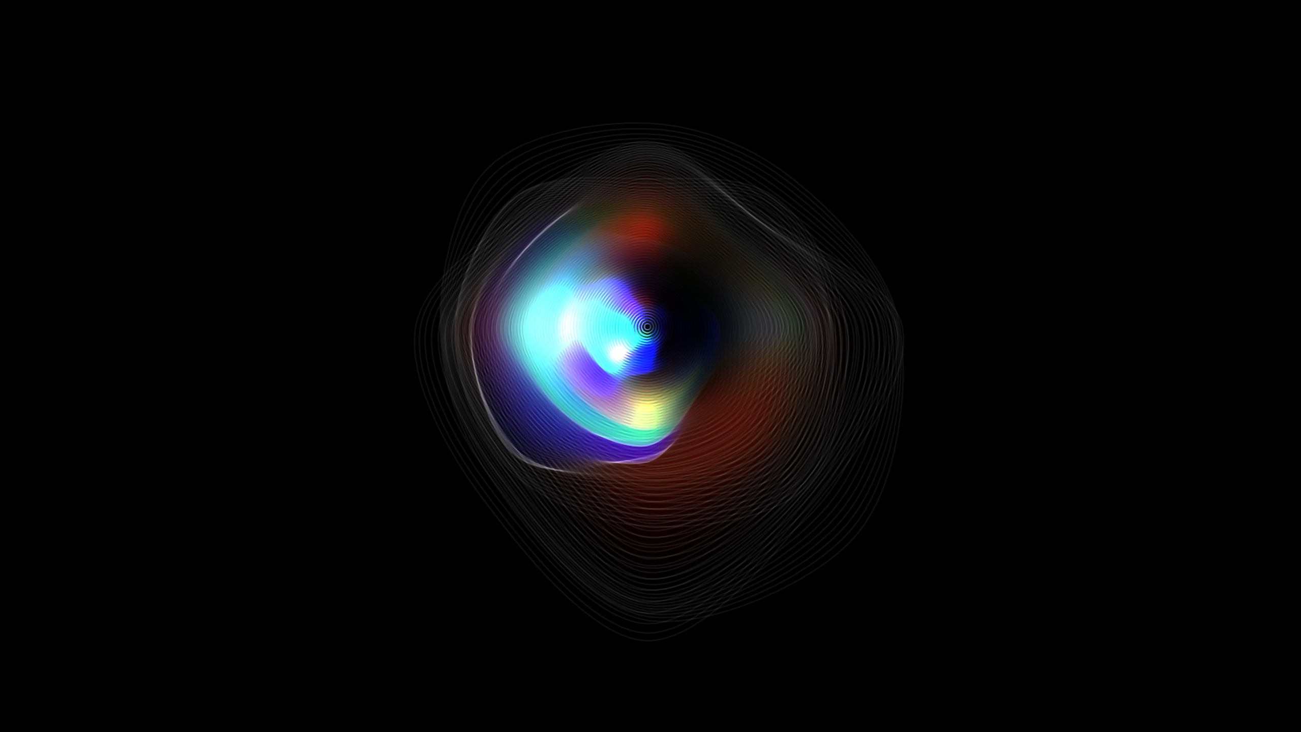 Star Echo circular voice visualisation in blue, orange and green on black