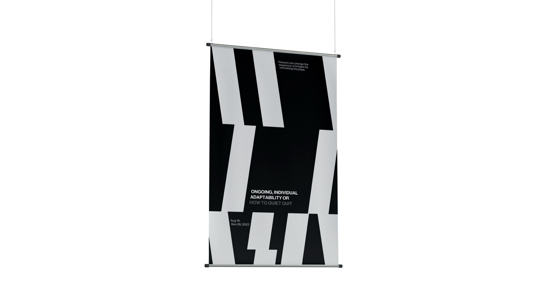 Hanging exhibition banner for a Whitney Museum graphic extension study